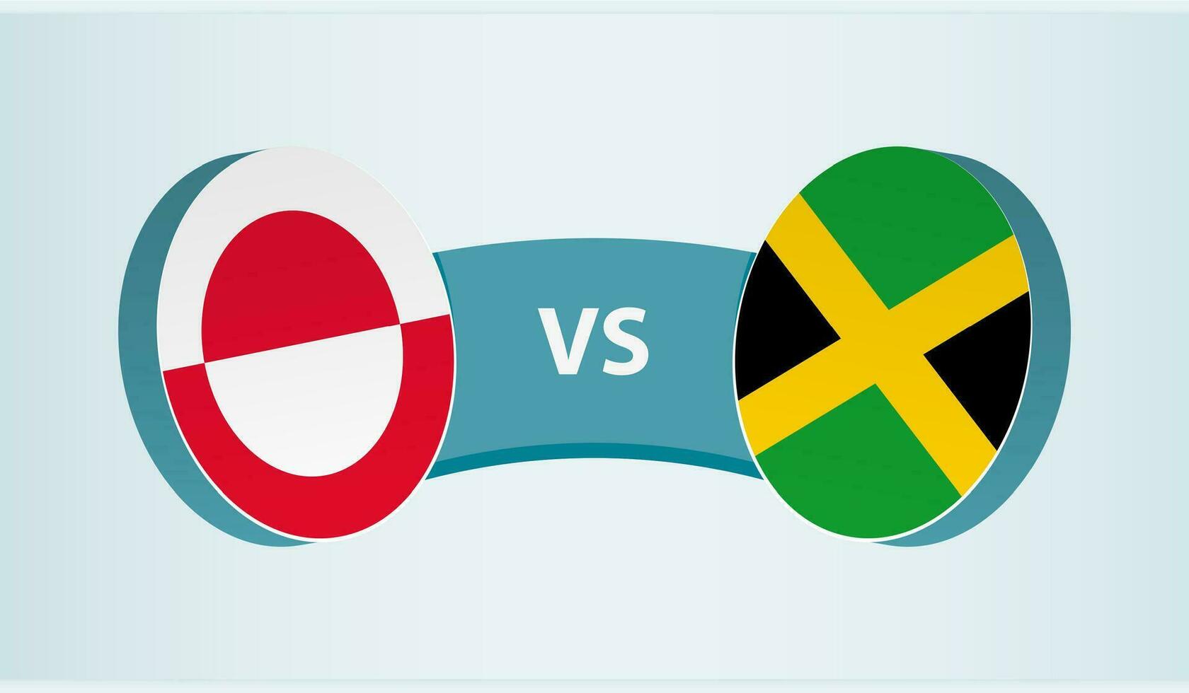 Groenland versus Jamaica, team sport- wedstrijd concept. vector