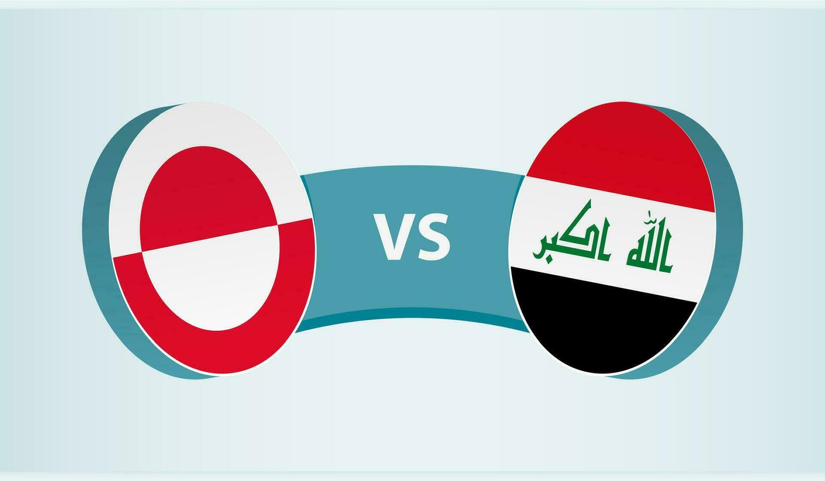 Groenland versus Irak, team sport- wedstrijd concept. vector