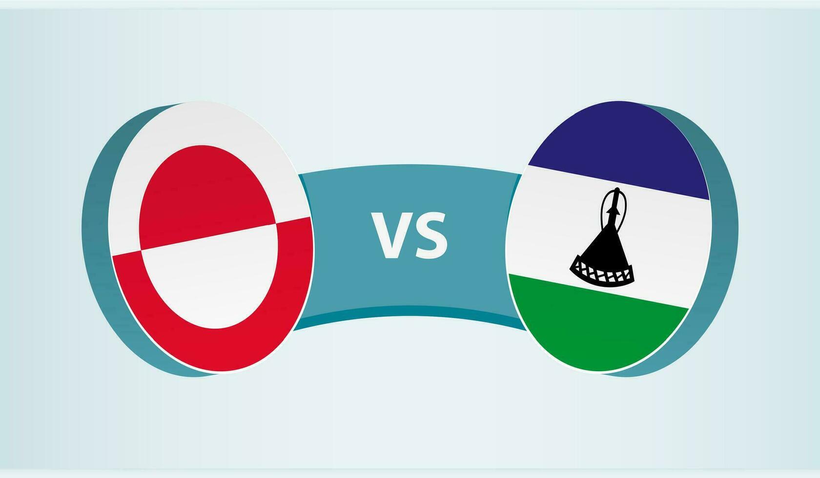 Groenland versus Lesotho, team sport- wedstrijd concept. vector