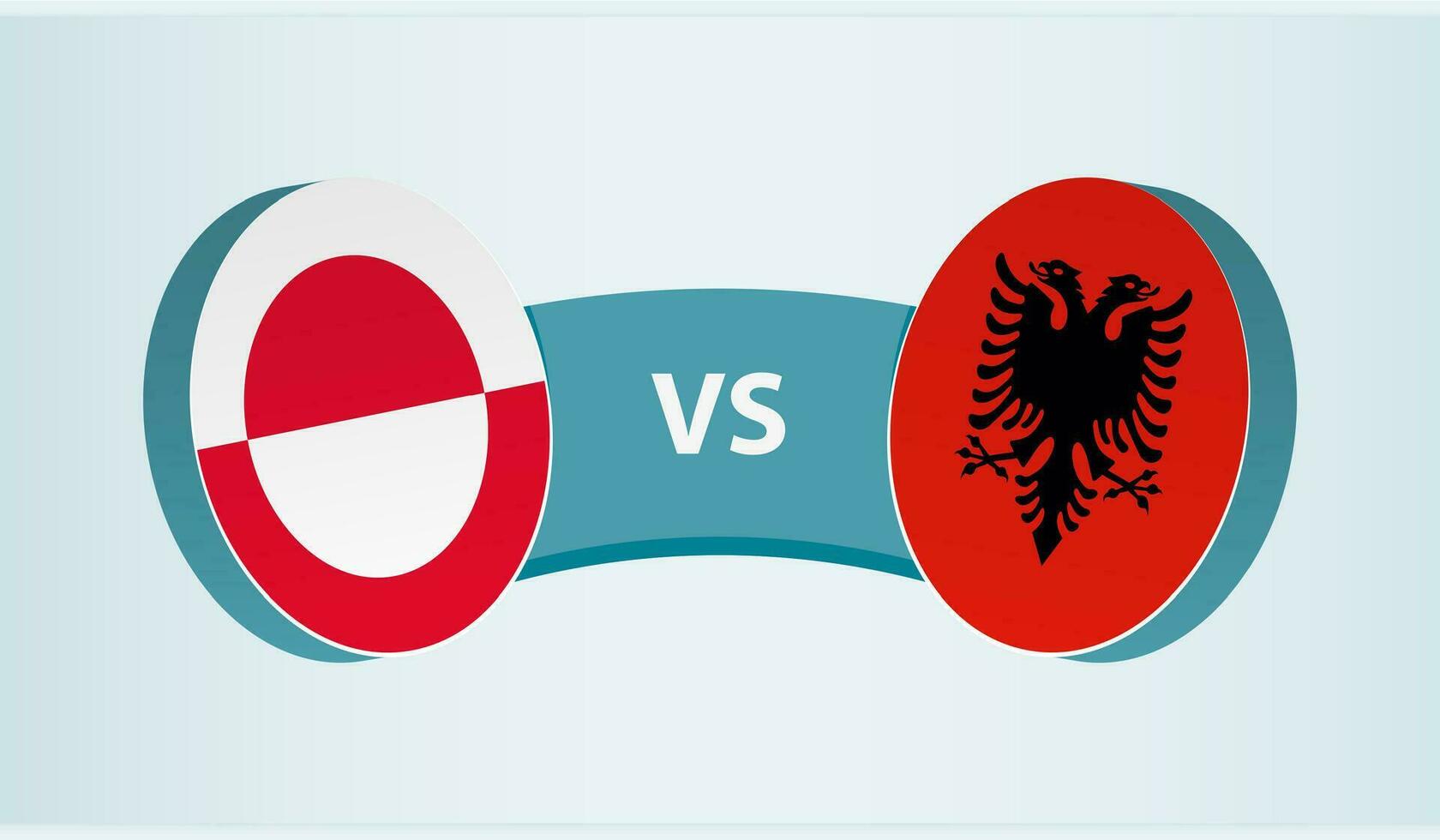 Groenland versus albanië, team sport- wedstrijd concept. vector