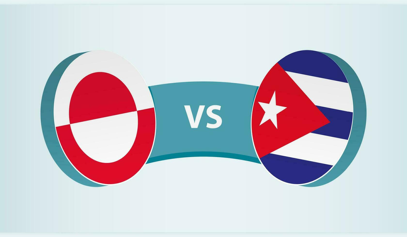 Groenland versus Cuba, team sport- wedstrijd concept. vector