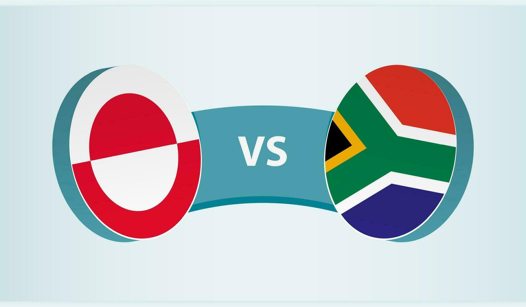 Groenland versus zuiden Afrika, team sport- wedstrijd concept. vector
