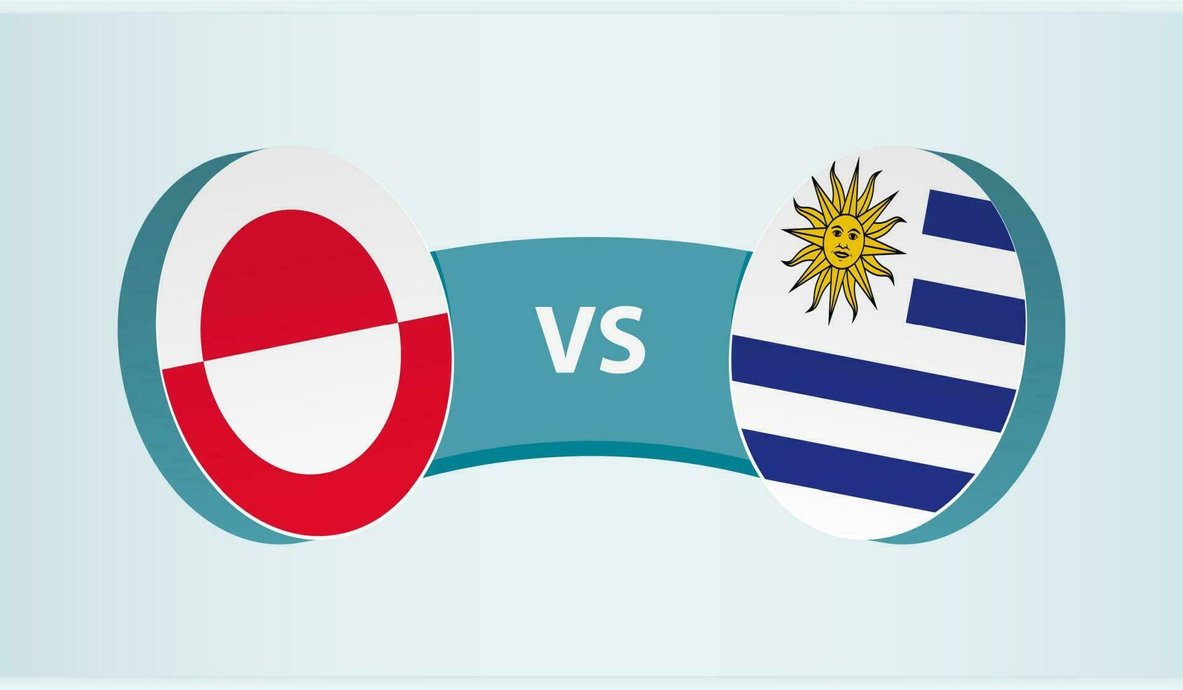 Groenland versus Uruguay, team sport- wedstrijd concept. vector