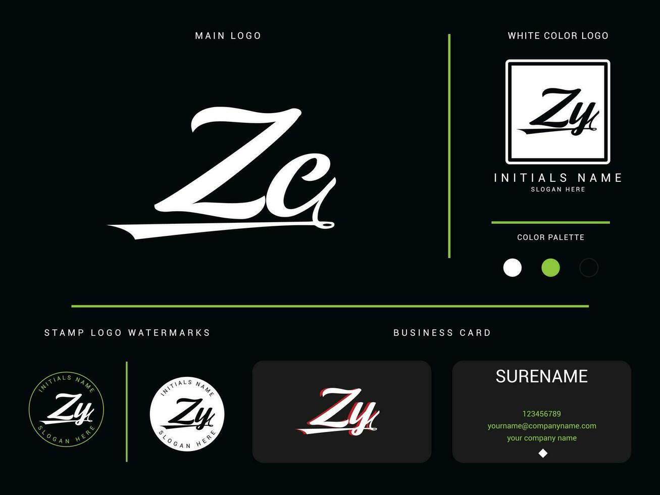monogram zc logo vector, eerste kleding zc cz luxe mode logo brief ontwerp vector
