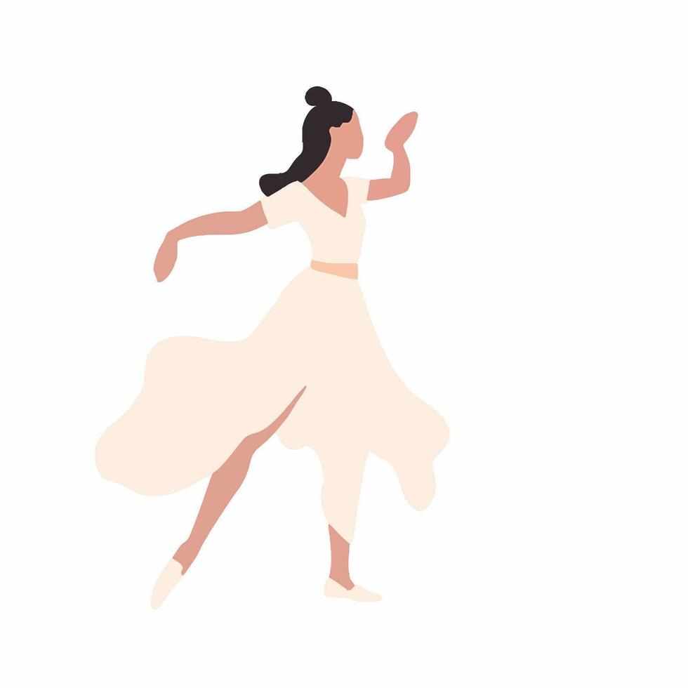 vector illustratie. dansen elegant vrouw. geïsoleerd tekenfilm schets tekens Aan wit achtergrond.