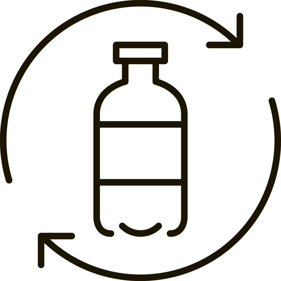 plastic fles recycle lijn icoon illustratie vector