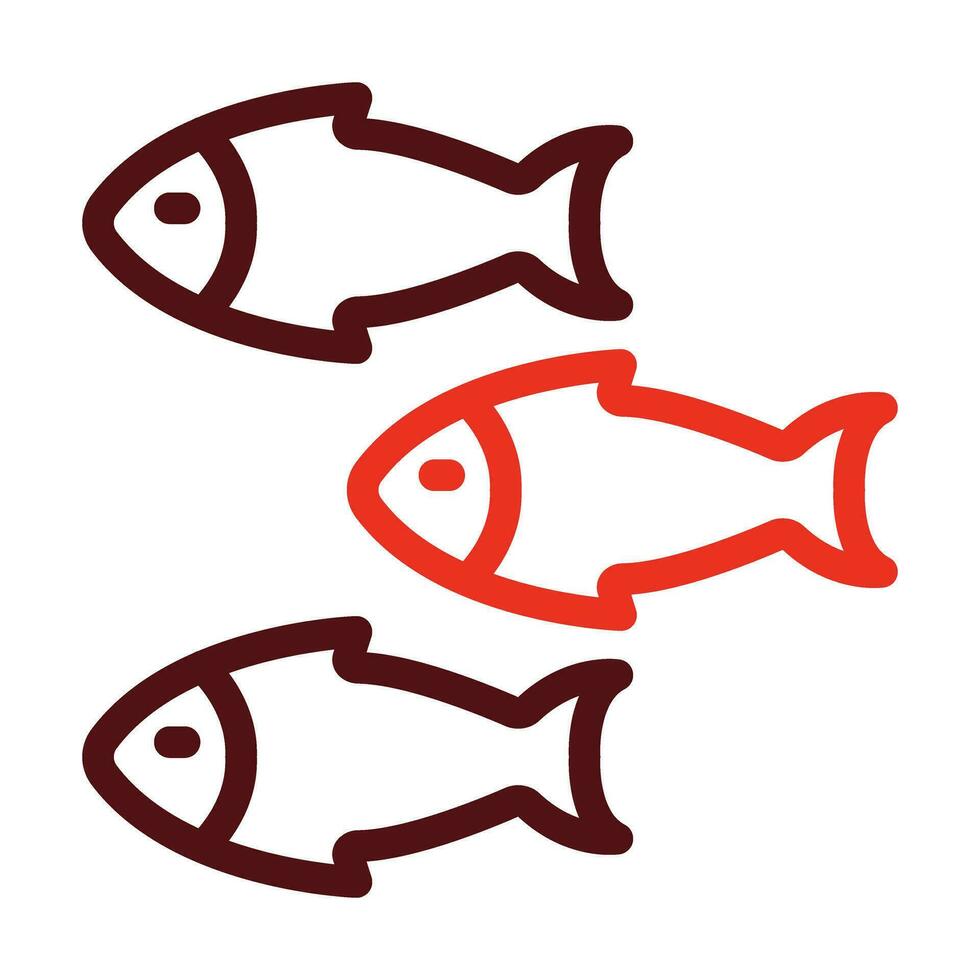 vissen vector dik lijn twee kleur pictogrammen voor persoonlijk en reclame gebruiken.