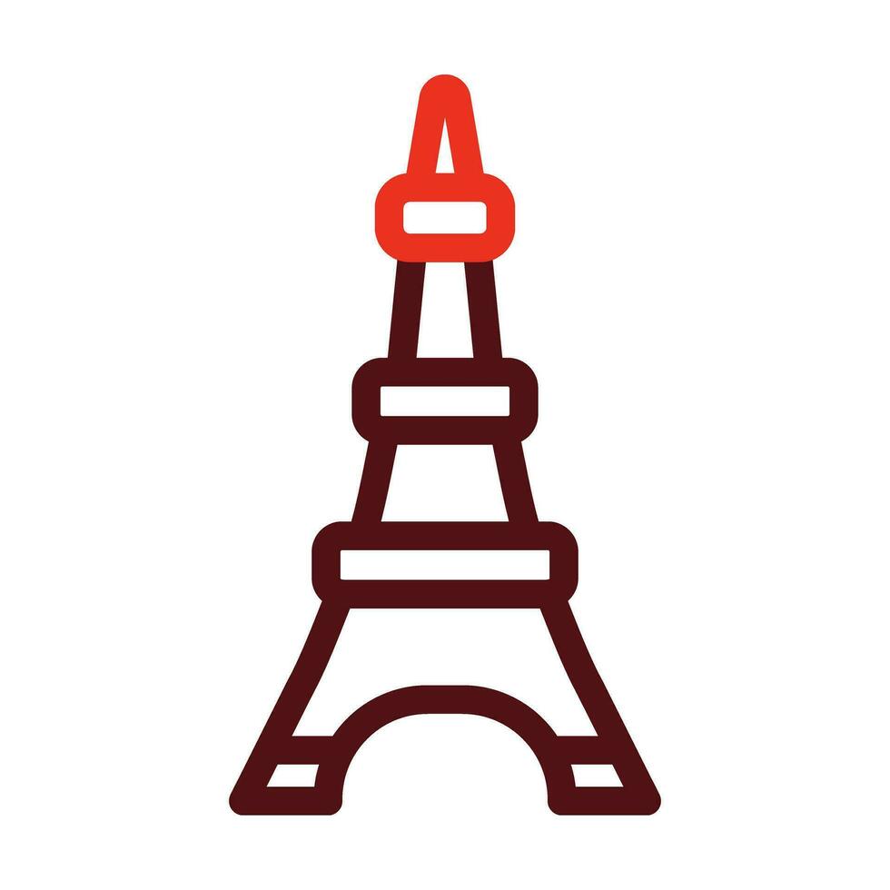 eiffel toren vector dik lijn twee kleur pictogrammen voor persoonlijk en reclame gebruiken.