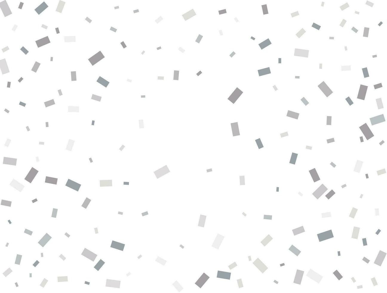 licht zilver rechthoekig schitteren confetti achtergrond. wit feestelijk textuur. vector