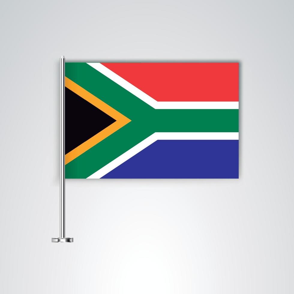 vlag van zuid-afrika met metalen stok vector
