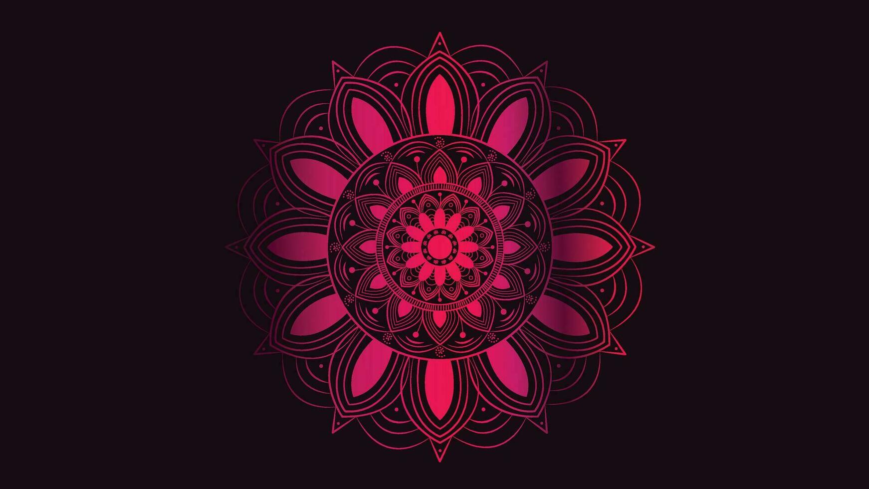 abstract minimalistische ontwerp roze kleur schaduw helling mandala kan worden gebruikt net zo een logo of spandoek. vector