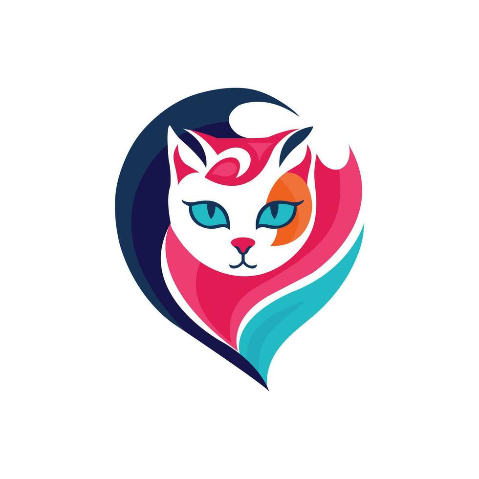 kat logo- icoon vector-illustratie ontwerp- logo sjabloon-elegant -mooi schattig kat vector