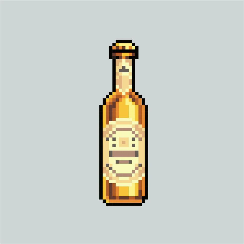 pixel kunst illustratie bier fles. korrelig bier. bier fles icoon korrelig voor de pixel kunst spel en icoon voor website en video spel. oud school- retro. vector