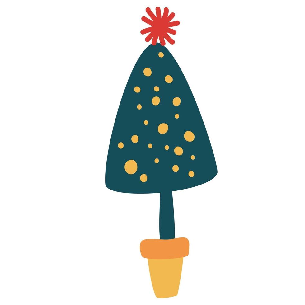 kerstboom. hand tekenen kerstboom in een pot vector