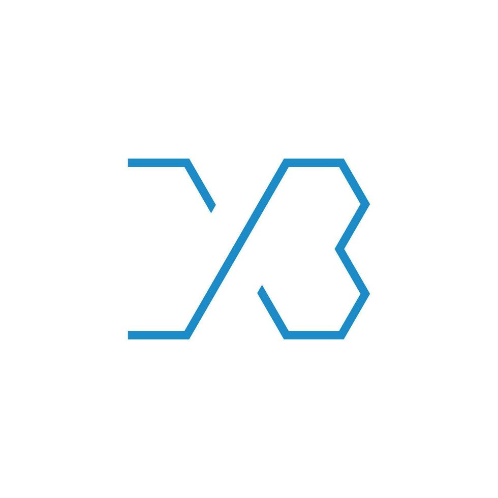 brief xb gemakkelijk dun lijn meetkundig ontwerp logo vector