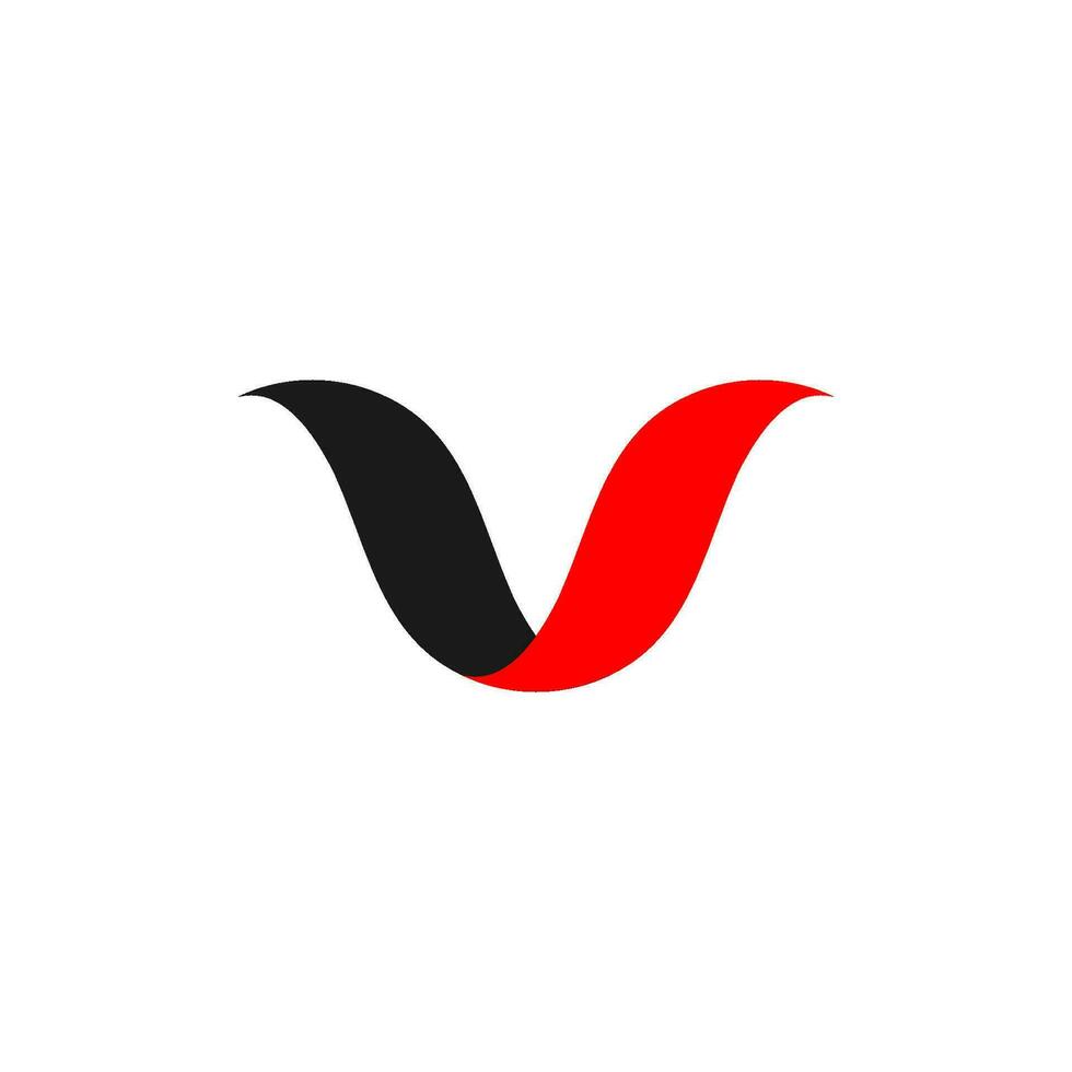 symbool vector van brief v gemakkelijk curves 3d kleuren ontwerp