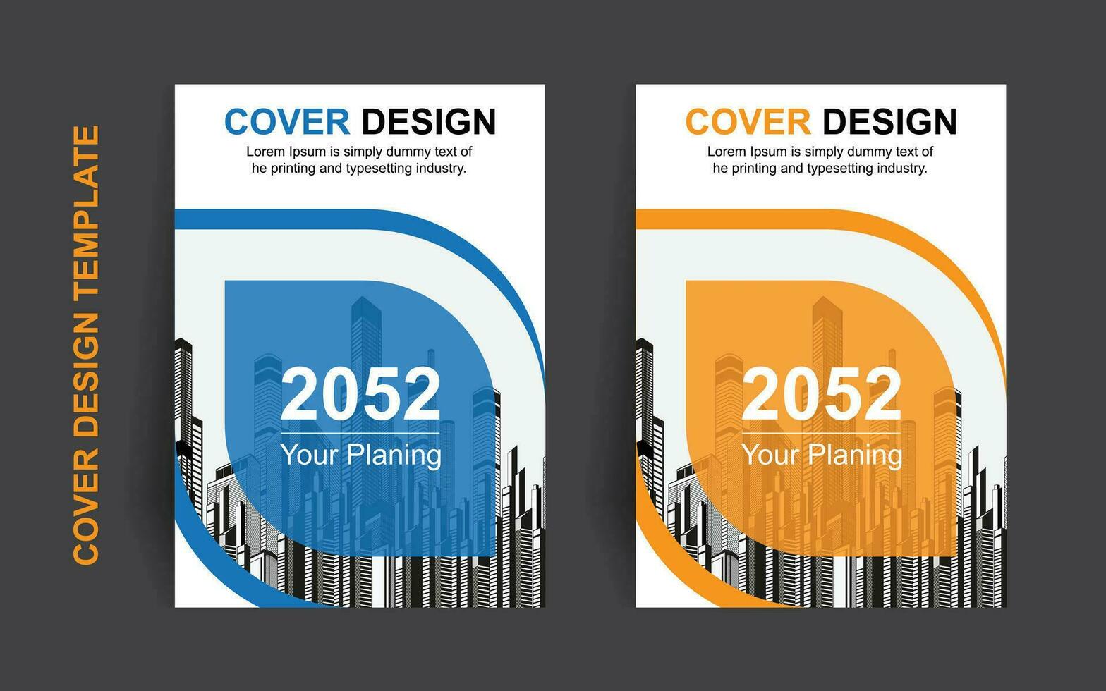 gemakkelijk Hoes ontwerp sjabloon voor folder, brochure, boek, jaar- verslag doen van met voorkant bladzijde twee kleur set. vector