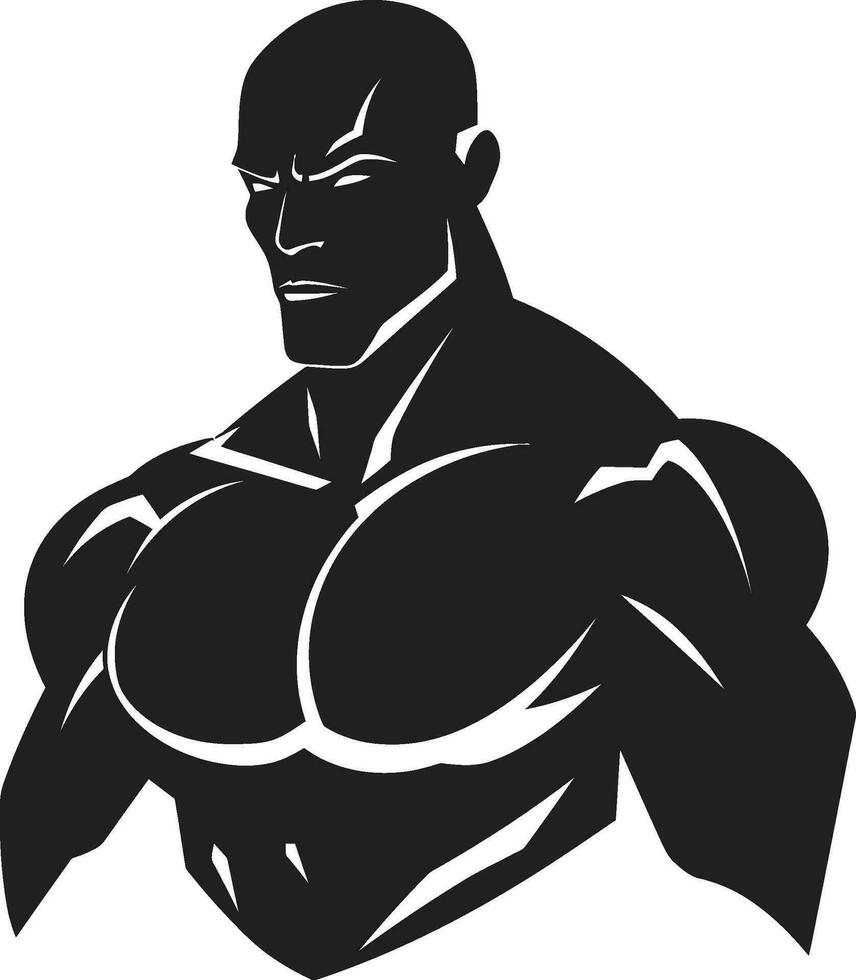 gebeeldhouwd in schaduw zwart bodybuilder precisie monochroom geschiktheid majesteit vector spier kunstenaarstalent