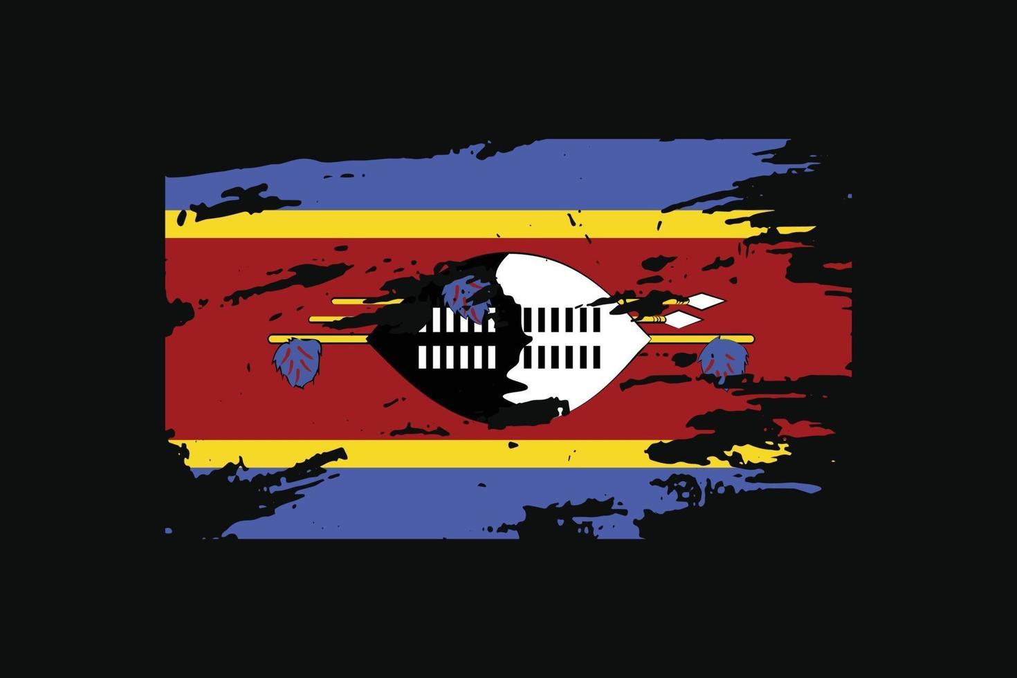 grunge-stijl vlag van swaziland. vectorillustratie. vector