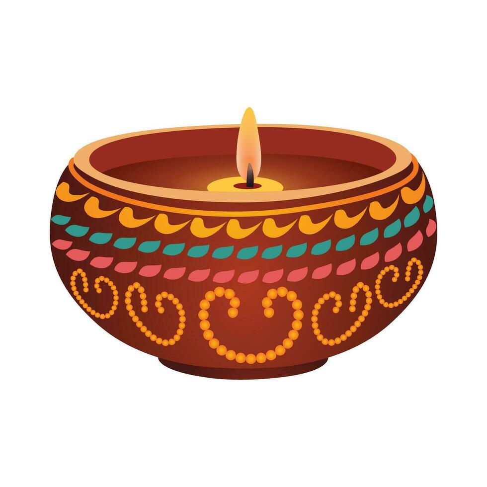 diwali diya voor Hindoe festival viering vector