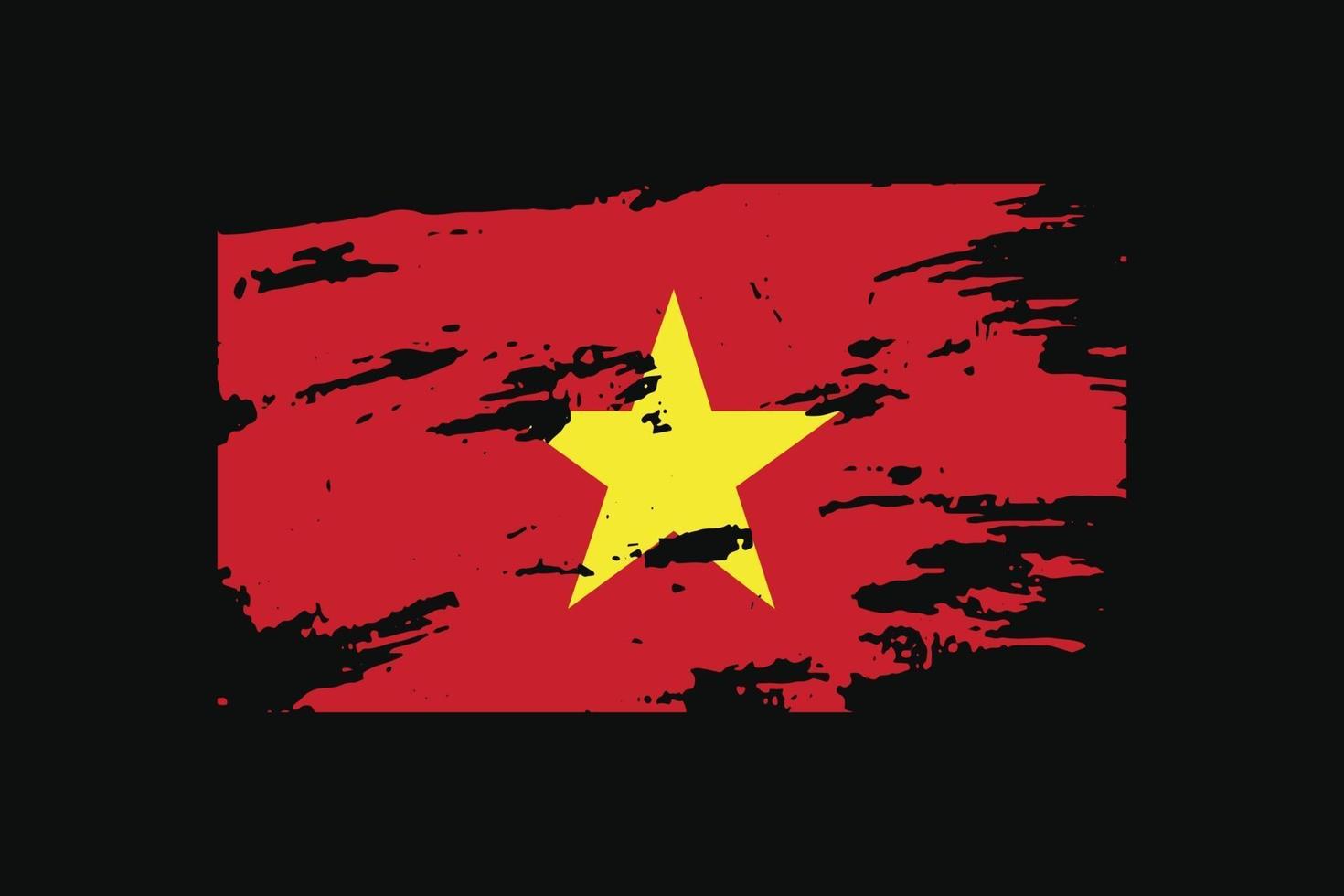 grunge stijl vlag van de vietnam. vectorillustratie. vector