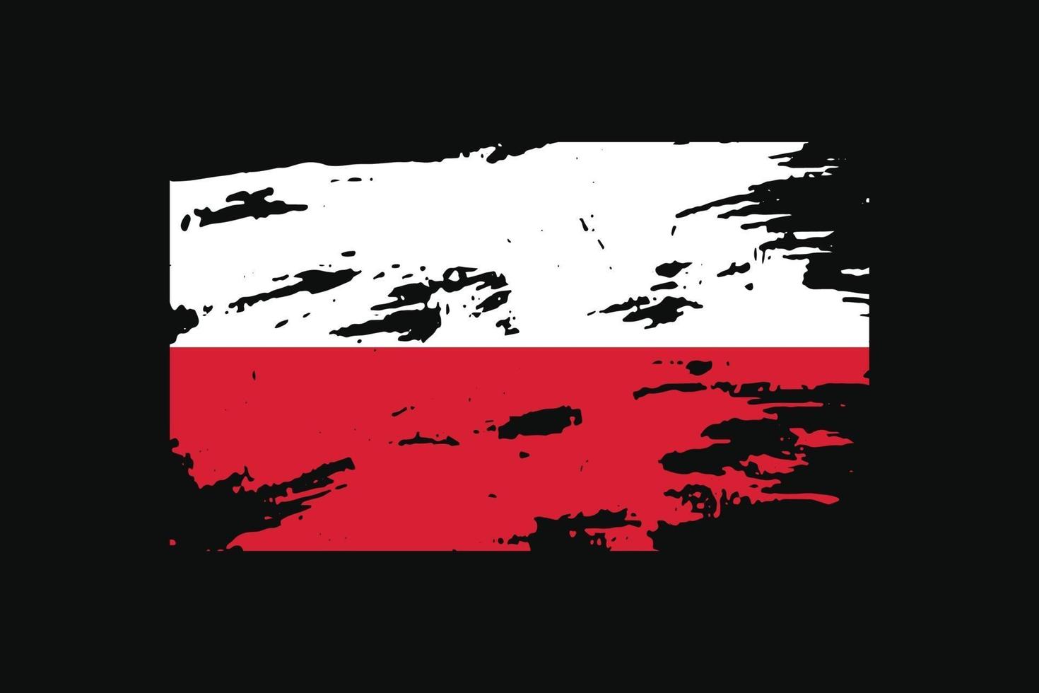 grunge-stijl vlag van de polen. vectorillustratie. vector