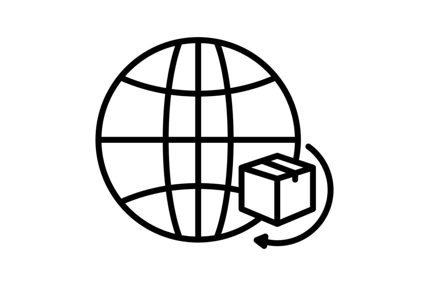 Internationale Verzenden. icoon verwant naar levering. geschikt voor web plaats ontwerp, app, gebruiker interfaces. lijn icoon stijl. gemakkelijk vector ontwerp bewerkbare