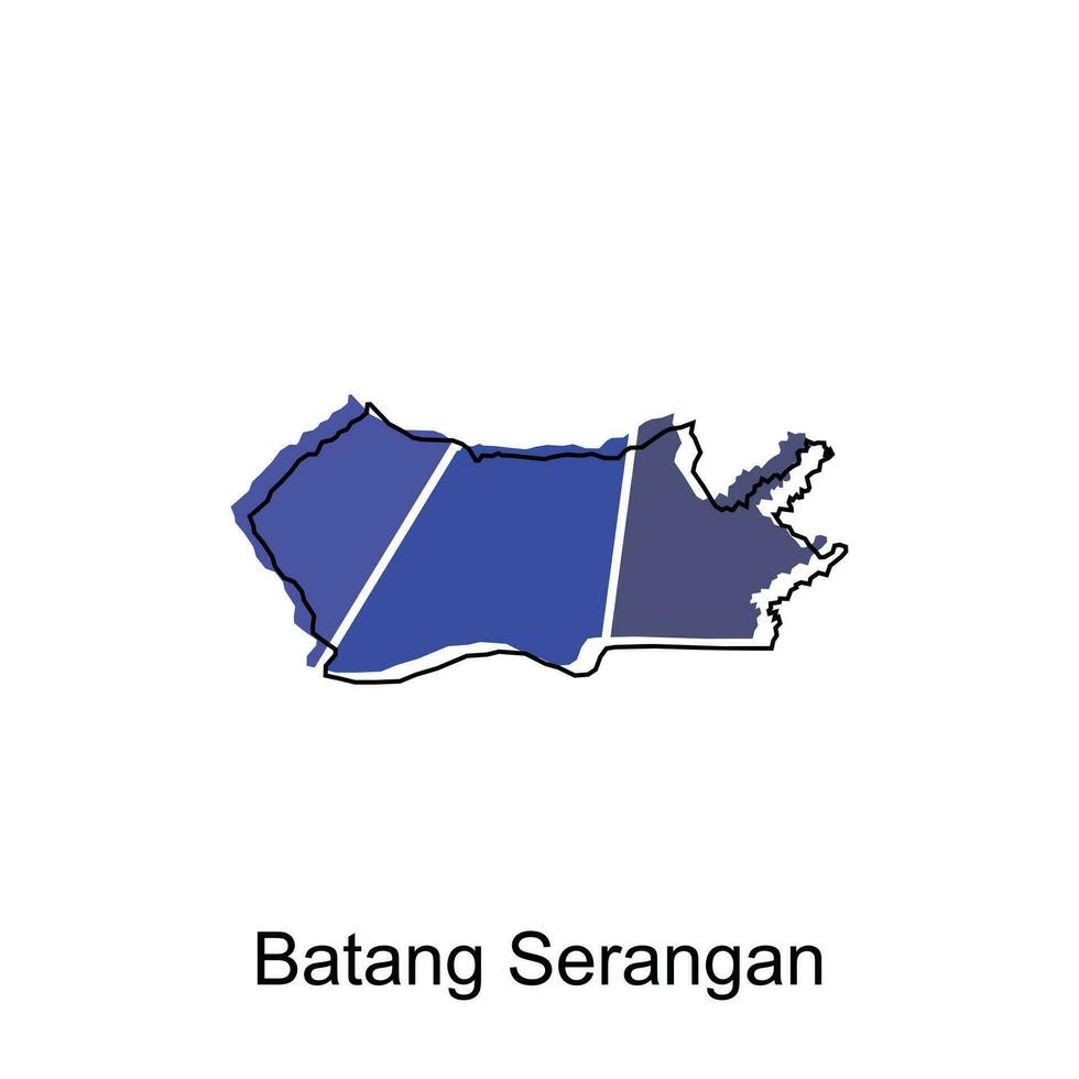 kaart stad van batang serangan provincie van noorden Sumatra vector ontwerp. abstract, ontwerpen concept, logo ontwerp sjabloon