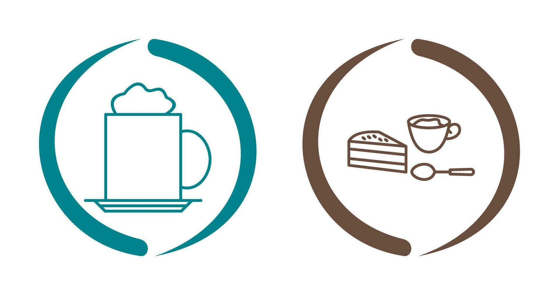cappuccino en koffie geserveerd icoon vector