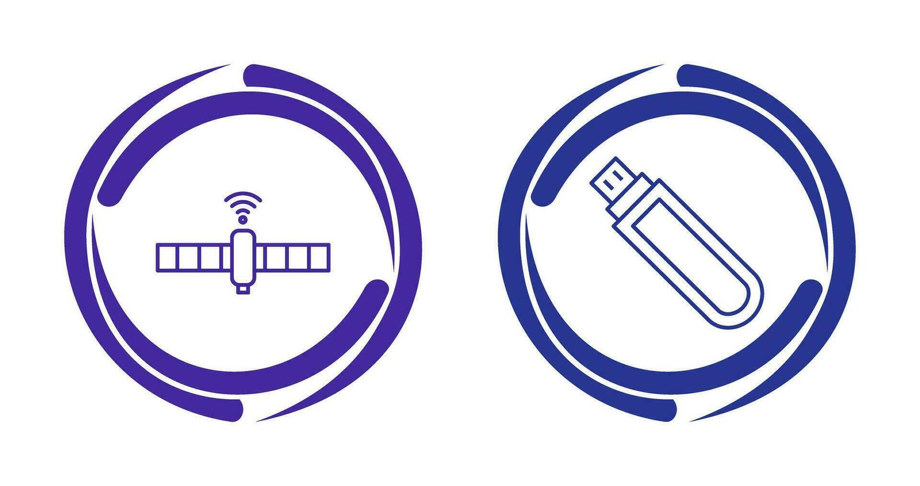 satelliet en USB rit icoon vector