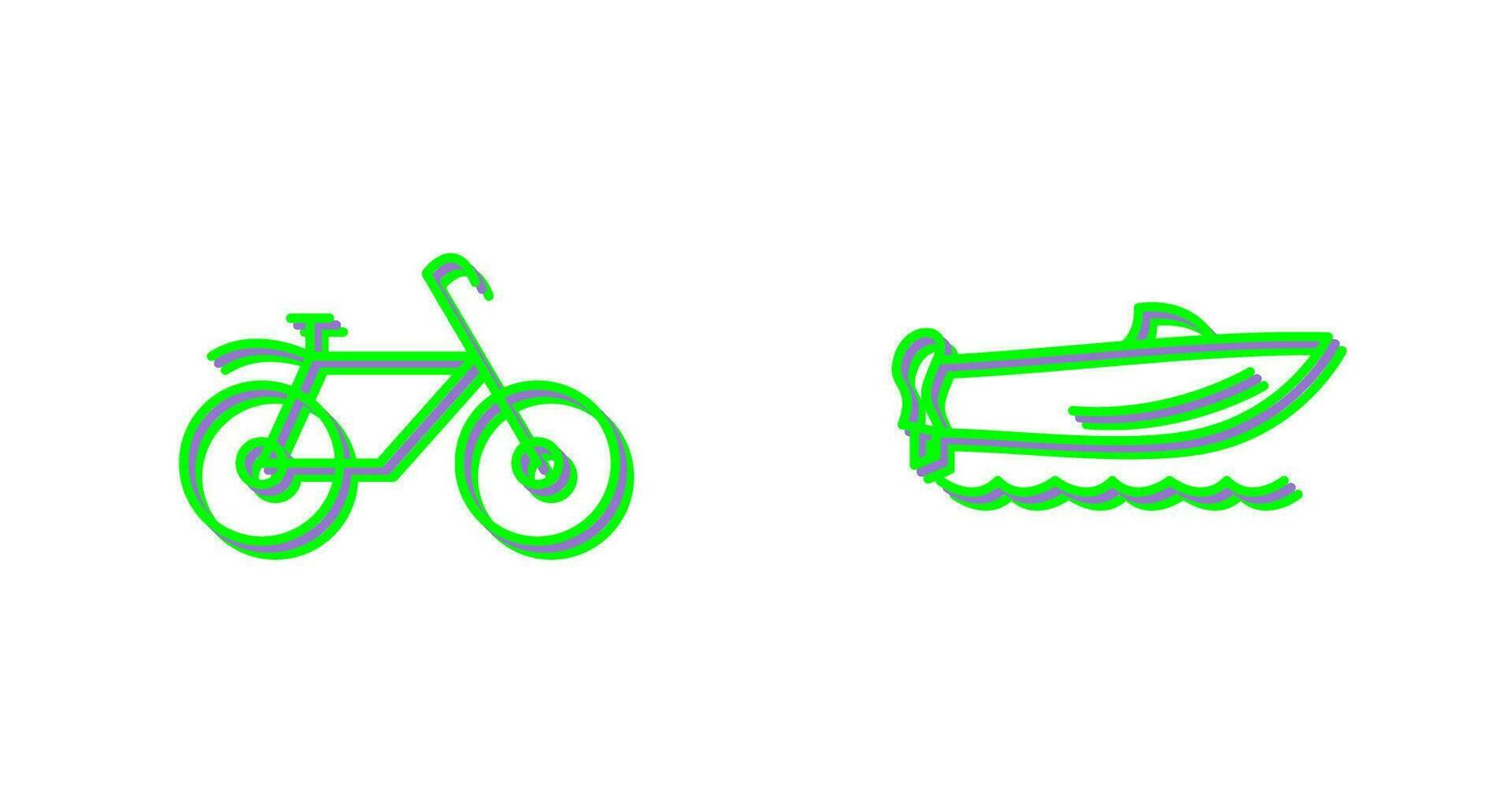 fiets en snelheid boot icoon vector