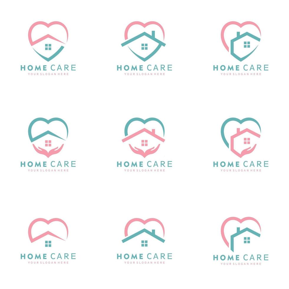 medisch huis logo set vector pictogram illustratie ontwerp