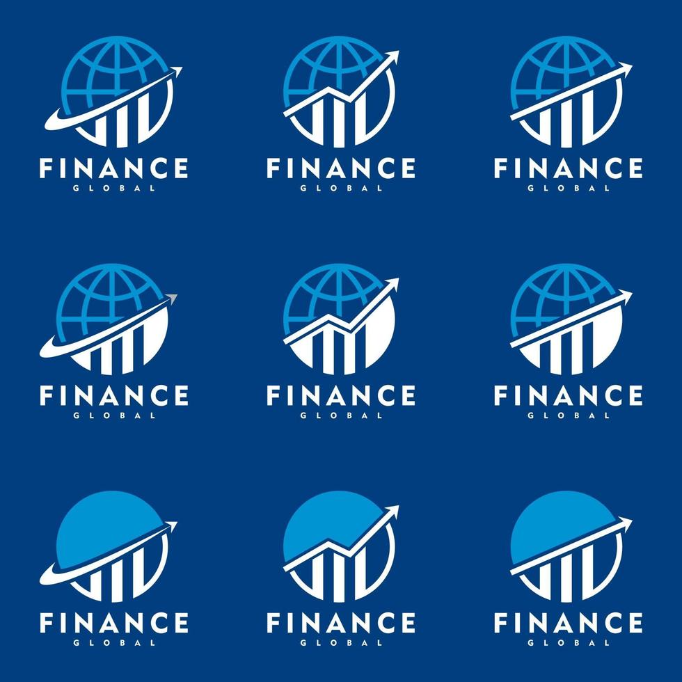 boekhoudkundige en financiële logo globe concept set vectorillustratie vector