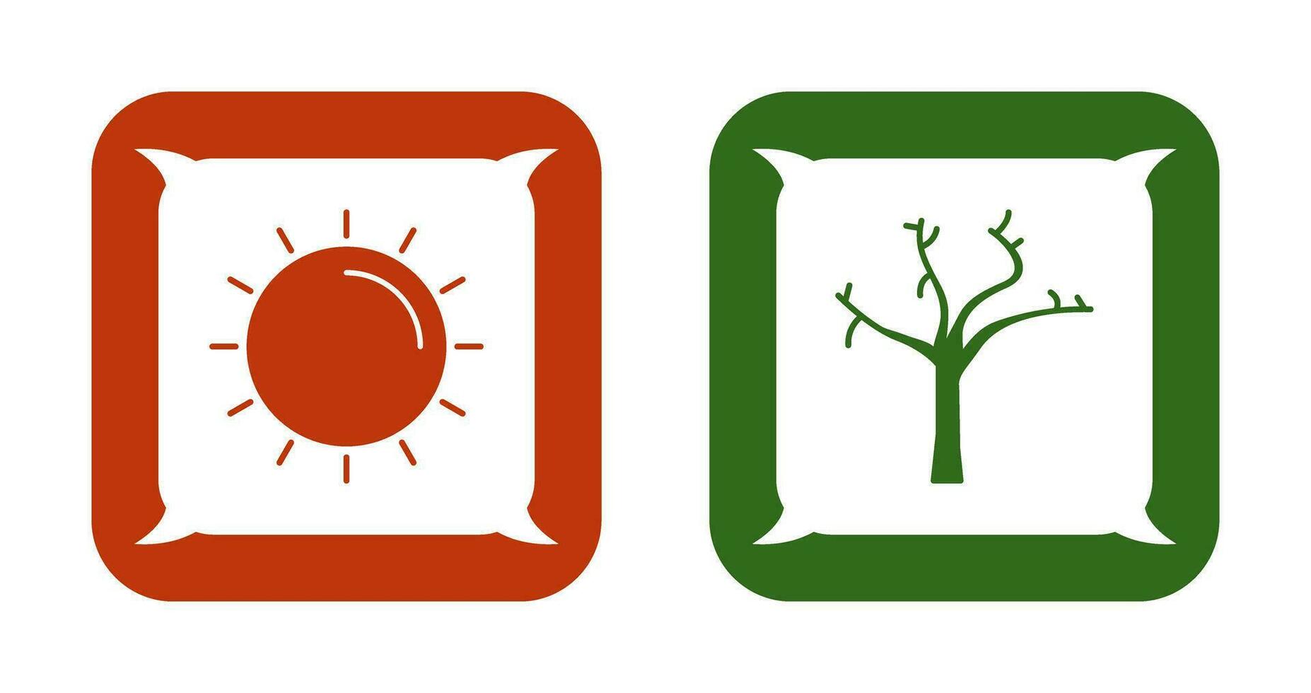 zon en boom icoon vector