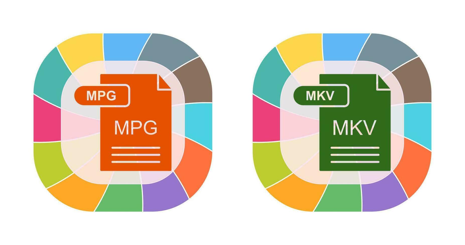 mpg en mkv icoon vector