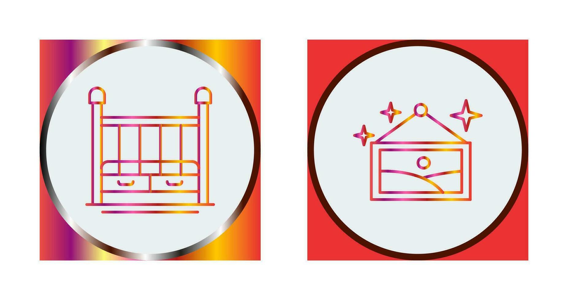 baby wieg en afbeelding icoon vector