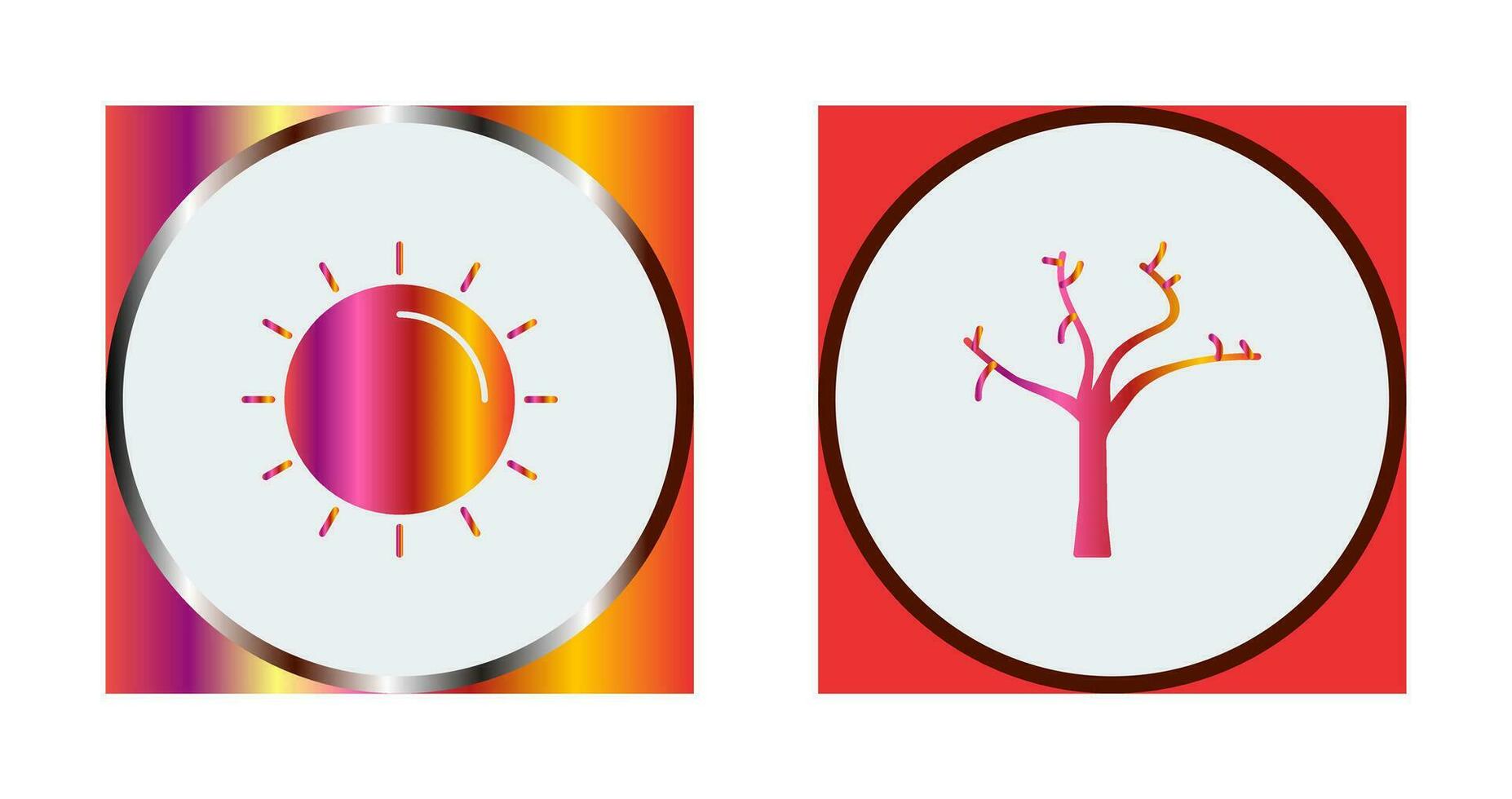 zon en boom icoon vector