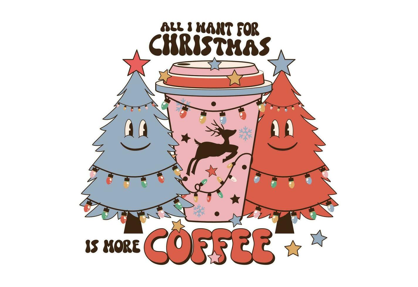 kerstmis, retro Kerstmis citaat, de kerstman claus, vrolijk kerstmis, Kerstmis koffie vector