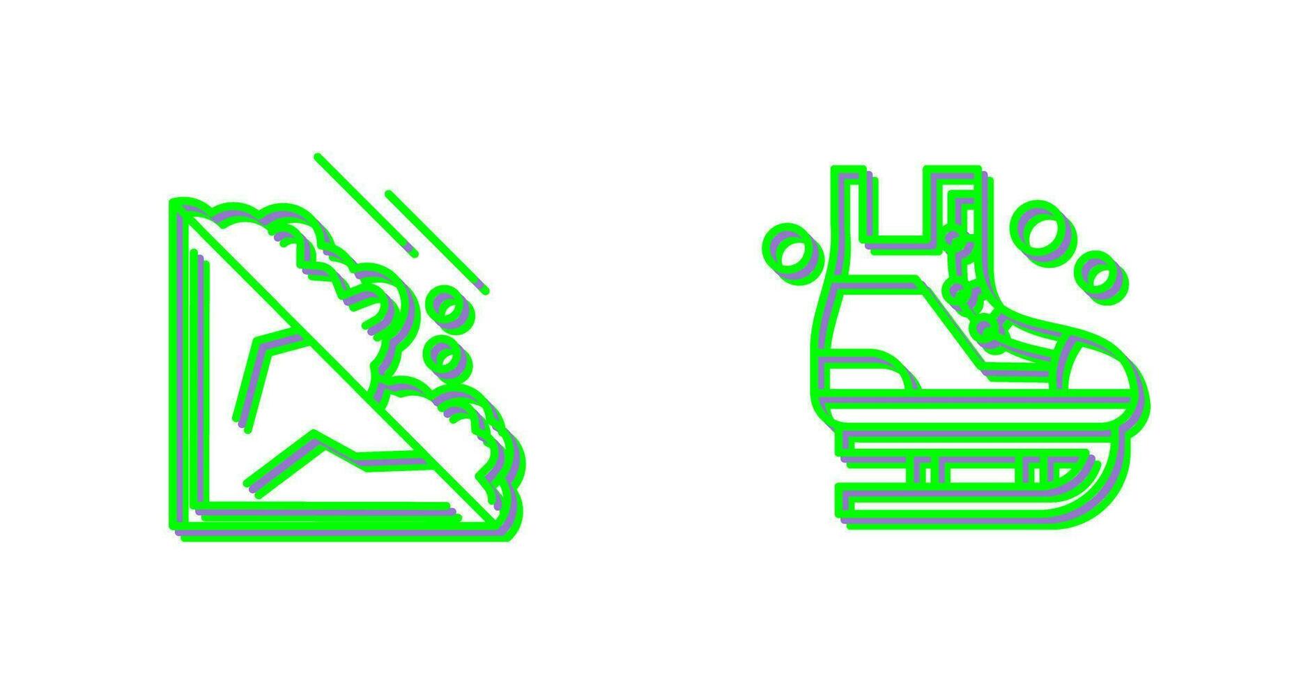 lawine en ijs het schaatsen icoon vector