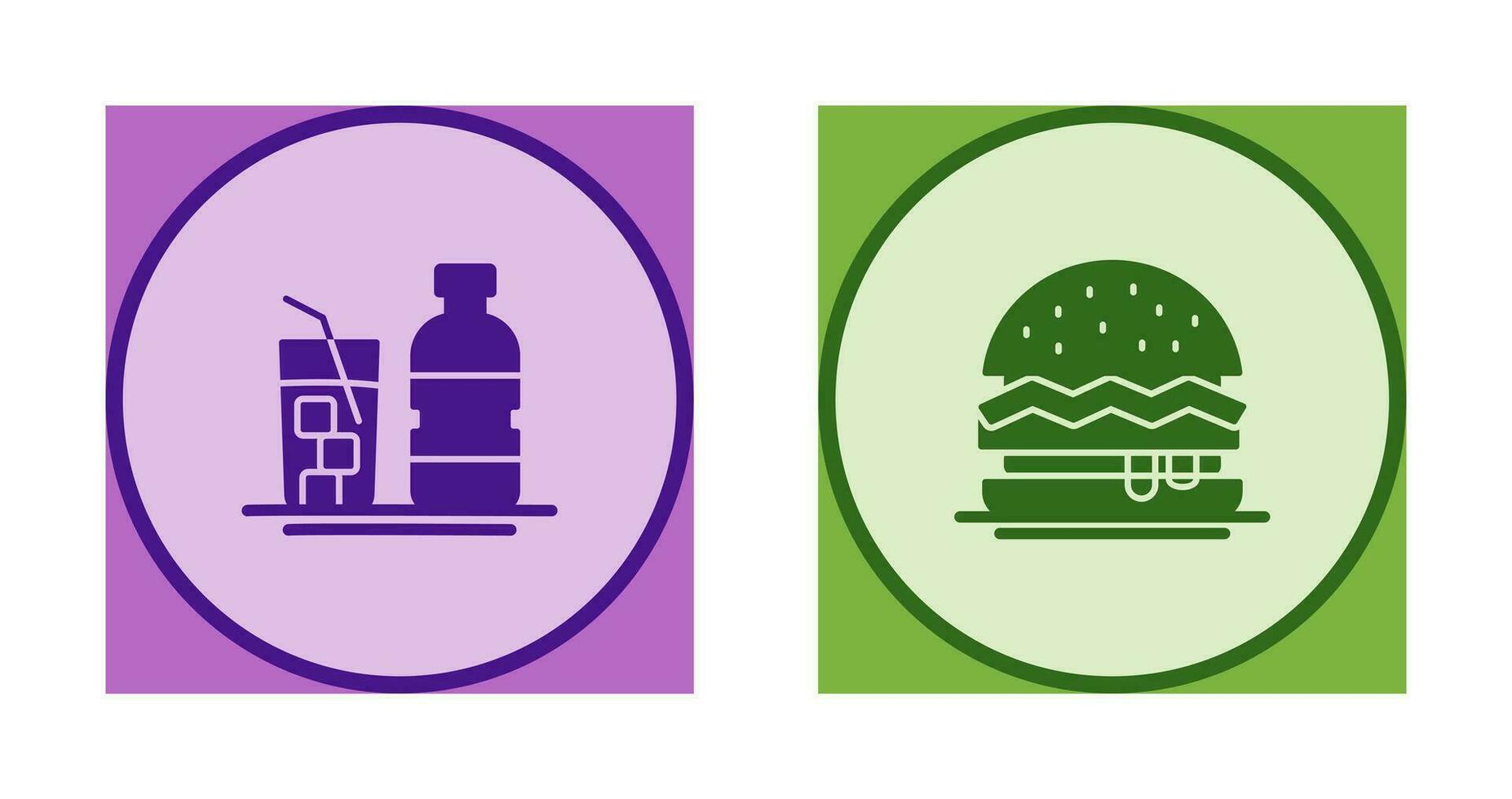 mineraal water en Hamburger icoon vector