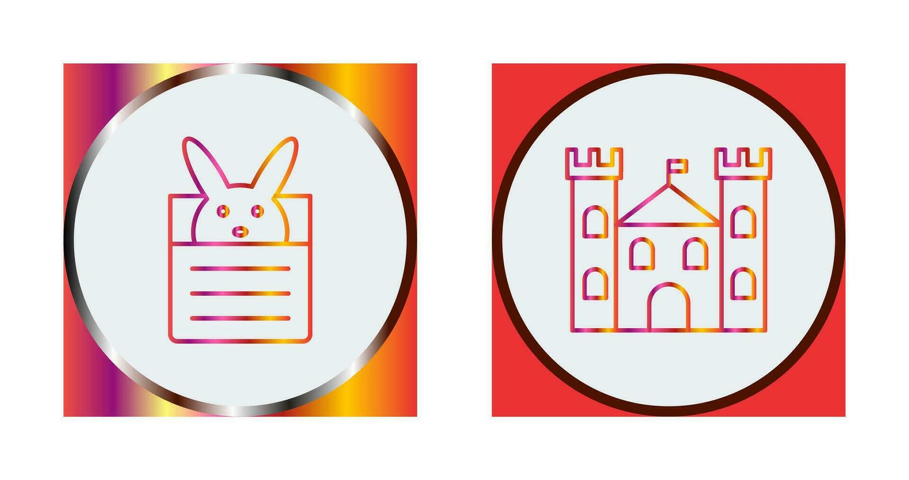 konijn en kasteel icoon vector