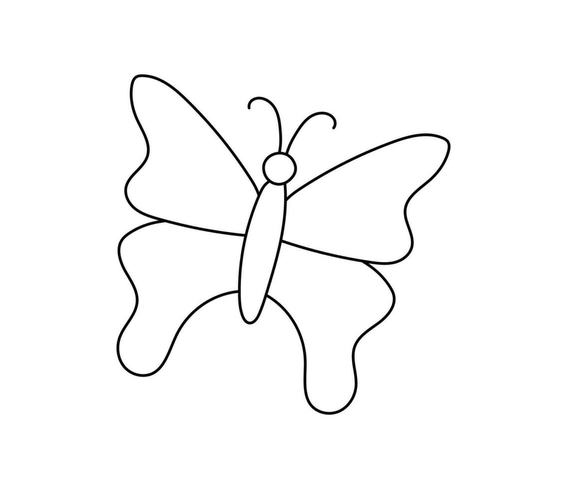 vlinder schets icoon. lineair stijl teken voor mobiel concept en web ontwerp. insect gemakkelijk lijn kunst vector. symbool, logo illustratie vector