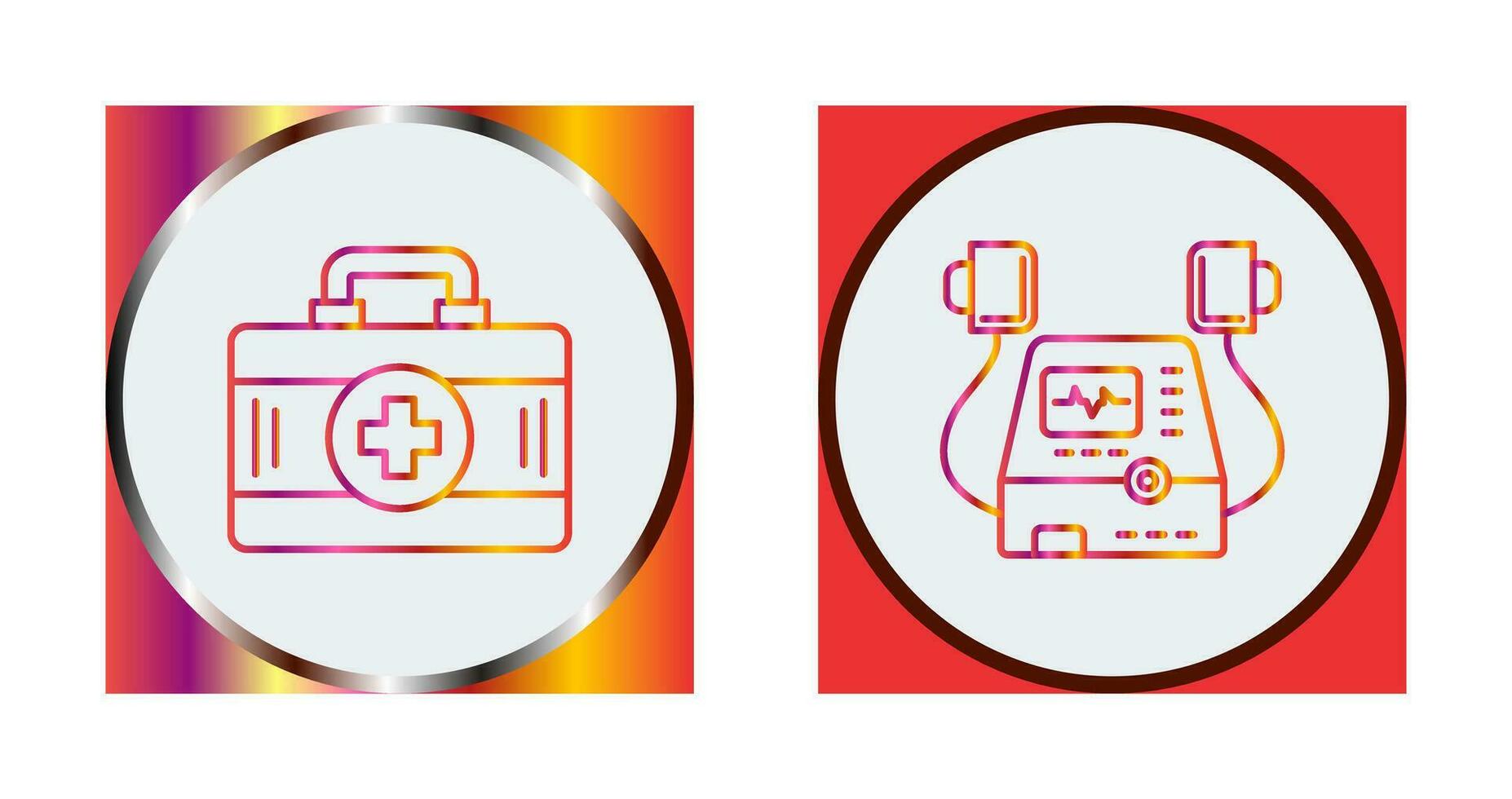 defribilator en eerste steun uitrusting icoon vector