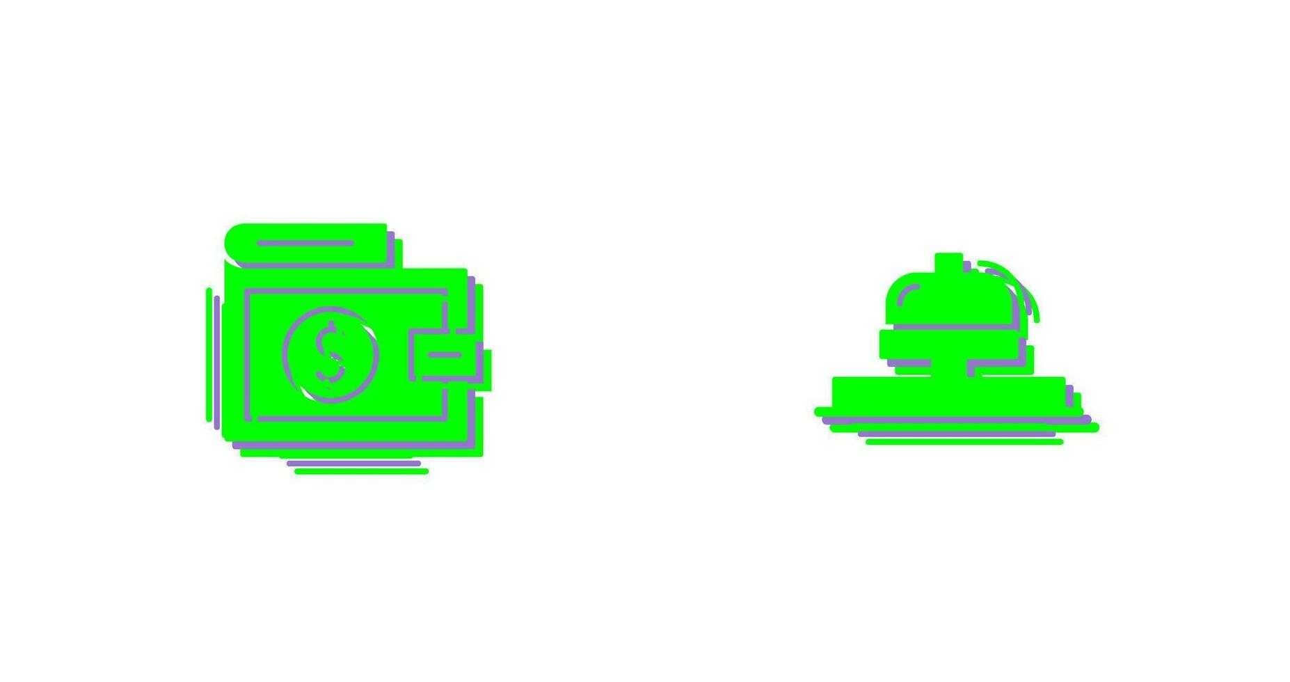 portemonnee en klok icoon vector