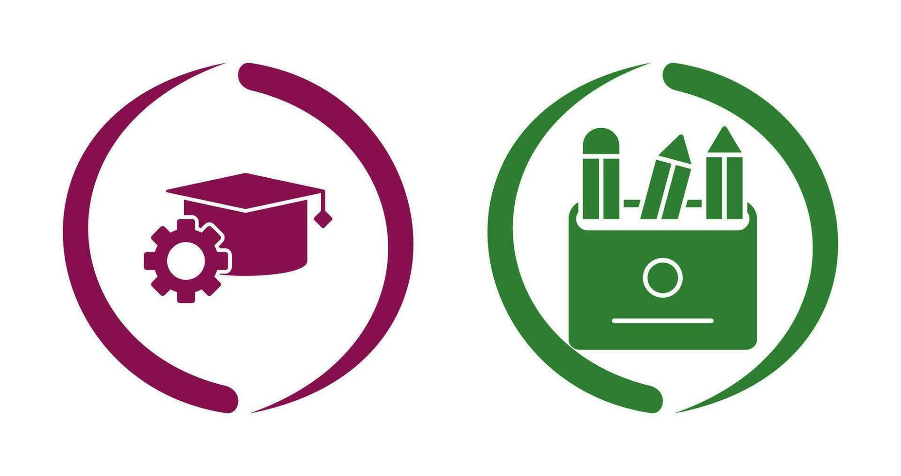 bachelor opleiding en potloden icoon vector