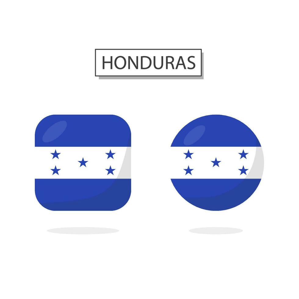 vlag van Honduras 2 vormen icoon 3d tekenfilm stijl. vector