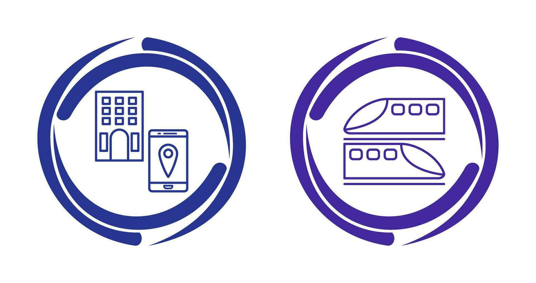 vind hotel en trein icoon vector