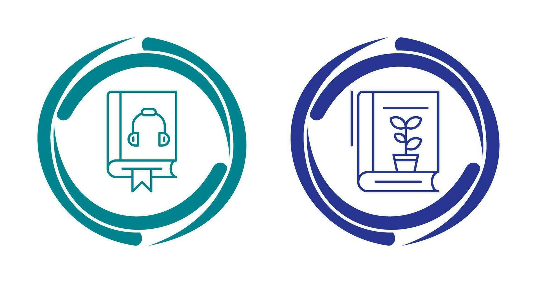 audioboek en plantkunde icoon vector