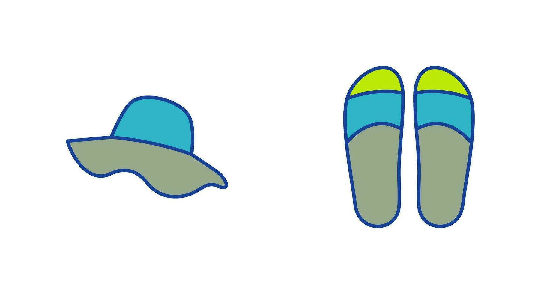 hoed en slippers icoon vector