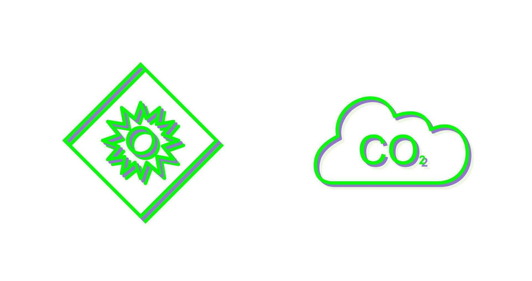 optisch straling en koolstof dioxide icoon vector